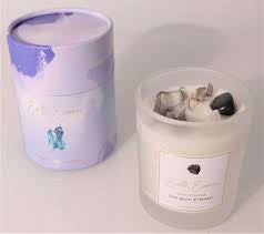 Candles: Crystal Soy Wax Candle Obsidian,Clear Quartz, Vetiver & Patchouli