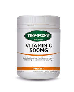 Thompsons Vit C 500mg Chewable 200tabs