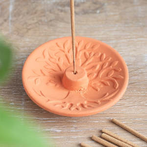 Tree Of Life Terracotta Incense Plate