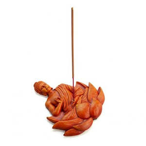 Incense Burners: Orange Buddha Incense Burner