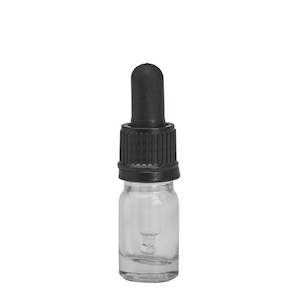 5ml Clear Drip Btl & 18mm Black T/T Dropper (05CDRT)