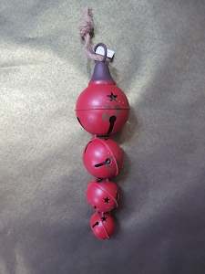 Christmas Decorations: Red Metal Bell Drop