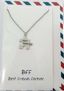 Greeting Cards: Pewter Pendant Best Friends on a Card & Envelope