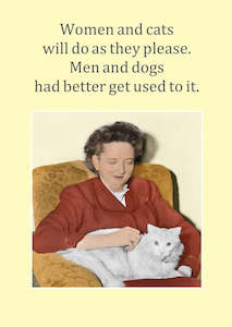 Greeting Cards: Cath Tate - Woman And Cats - Humour Card