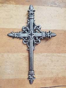 Decor: 20x12cm Silver Metal Cross