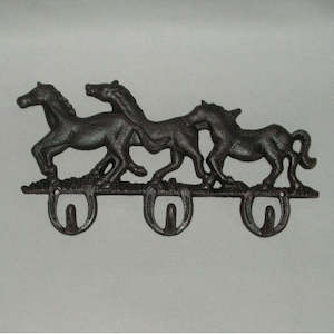 Decor: 34x17cm Triple Horses Key Rack