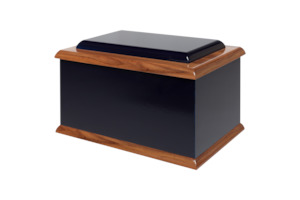 Hampshire Midnight Blue Gloss Urn Raised Lid w Rimu Trim