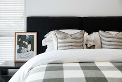 Sale Collection: Miro Bedhead in charcoal wool (Single or Twins/King) - was $1350, now $480