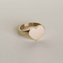 Jewellery manufacturing: Heart Signet Ring/ 9ct Yellow Gold