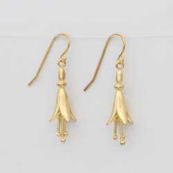 Jewellery manufacturing: Tree Fuchsia Earrings/ 14ct Gold Plated