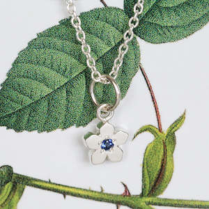 Birthstone Flower Necklace - September / Sapphire