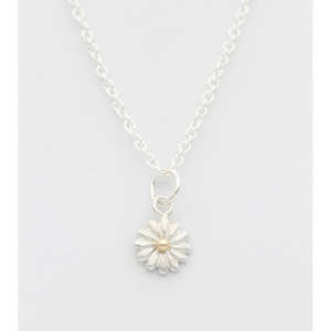 Small Daisy Necklace/ 9ct Yellow Gold and Silver