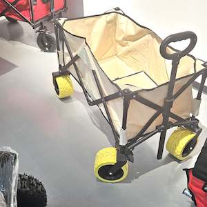 E Bike Racks: Beach Cart Folding Wagon Yellow fat wheels