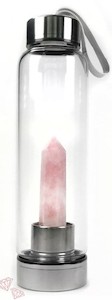 Rose Quartz Point Crystal Bottle