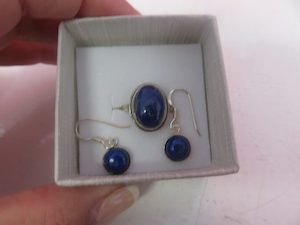 Jewellery: Lapis Lazuli Ring and Earrings Set