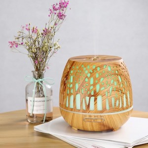 Electric Ultrasonic Aroma Diffuser Natural Wood Grain