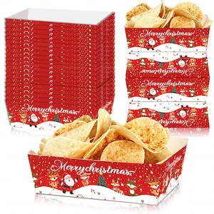 Home & Outdoors Christmas: 20Pcs Christmas Party Supplies Paper Plates Serving Food Trays Party Tableware