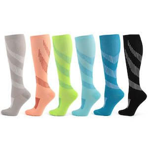 6 Pairs Knee-High Compression Socks Sports Stockings