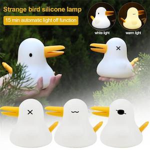 Home Decor: Cartoon Silicone Kiwi Bird Rechargeable Night Light Lamp Indoor Lighting Decor