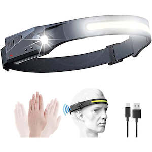 Home Decor: Rechargeable LED Headlamp 230° Wide Beam Headlight Motion Sensor