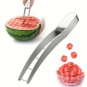 Kitchen Tools: Stainless Easy-Grip Watermelon Cube Cutter Fruit Slicer