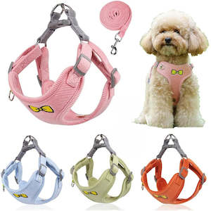 Adjustable Reflective Pet Cat Dog Vest Harness and Leash Set