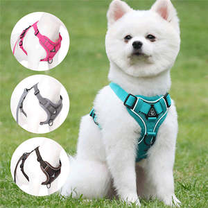 Pet Collars: No Pull Front Clip Dog Harness and Lead Reflective Mesh Cat Puppy Walking Vest