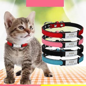 Personalized Small Dog Cat Puppy Kitty Soft Collar with Engraved Name Phone Number