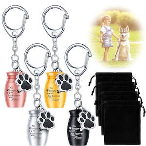 For Pets: Stainless Steel Small  Pet Urns Keychain for Dogs Ashes Keepsake