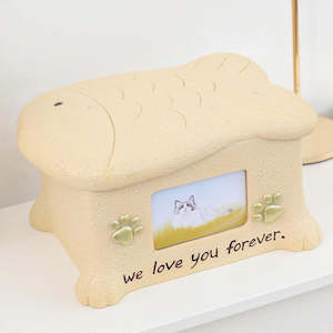 Pet Cremation Urns Resin Ashes Keepsake for Dog Cat with Photo Frame