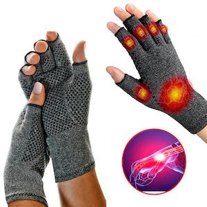 Compression Fingerless Textured Grips Gloves Arthritic Joint Pain Relief