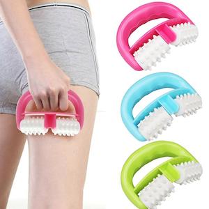 Handheld 2 Wheels Ball Full Body Anti Cellulite Massage Roller