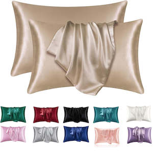 Satin Cooling Pillow Covers  Pillowcase with Envelope Closure