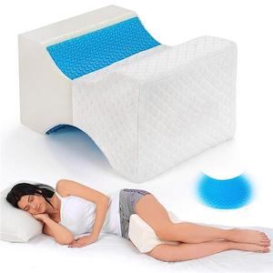 Neck Back Support: Knee Leg Pillow for Side Sleepers with Cooling Gel Memory Foam Orthopedic Support Cushion