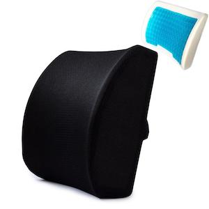 Cooling Gel Enhanced Memory Foam Lumbar Back Suppot Cushion with Mesh Cover