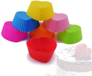 As Seen On Tik Tok: 10Pcs Heart Shaped Cupcake Liners Silicone Baking Cups Molds