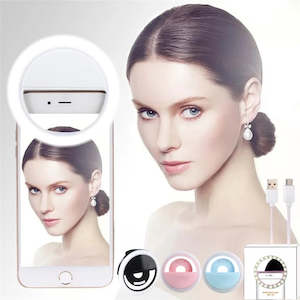 As Seen On Tik Tok: Selfie LED Light Ring Flash Clip Rechargeable Camera For Phone & Tablets Iphone