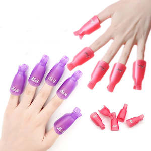 As Seen On Tik Tok: 10Pcs Plastic Acrylic Nail Art Polish Remover Soak Off Cap Clips