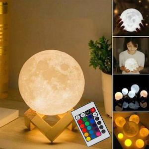 As Seen On Tik Tok: 3D 16 Colors Space USB Moon Lamp