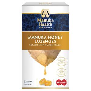 Manuka Health Manuka Honey Lozenges Ginger & Lemon 15 Pack 65g