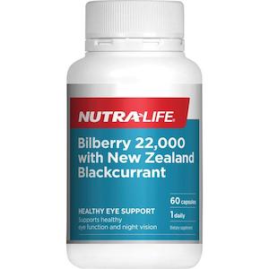 Eyes Health: Nutra-Life Bilberry 22000 Plus NZ Blackcurrant - 60 Capsules