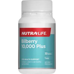 Eyes Health: Nutra-Life Bilberry 10000 Plus - 30 Tablets