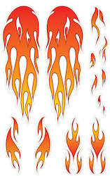 Wishbone Stickers - Flames