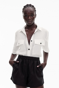 Womenswear: Short Sleeve Utility Pocket Shirt