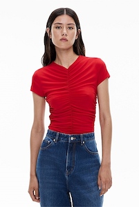 Womenswear: Ruched Mesh Tee