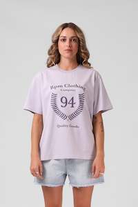 Clothing: 94 Crest Tee Lilac