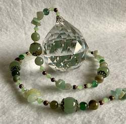 Hanging Crystal-Fluorite & Green Aventurine