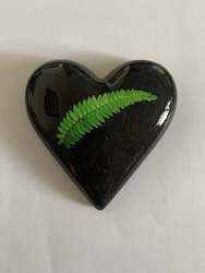 Homewares: Decoupaged  Hanging Heart-Fern