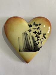 Homewares: Decoupaged  Hanging Heart-Book Lover