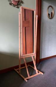 Vintage Free Standing Wicker/Cane Mirror